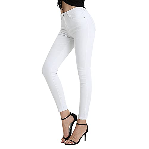 JENAIR High Waisted Black Skinny Jeans Women Denim Work Pants White Legging with Pocket3