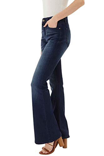 Kan Can Women's Mid Rise Flare Hem Jeans2