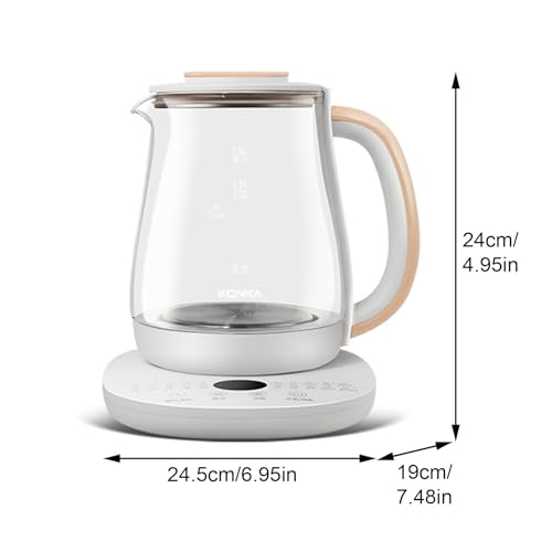 Szklana czajnik elektryczna 1.8L, 800W Touch Control Tea Maker z ciepłem, automatycznym wyłącznikiem, szkłem borokrzemowym i stalą 304 dla Home Office