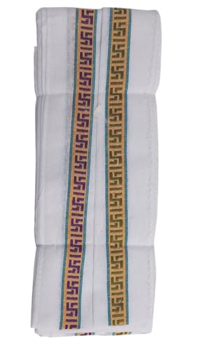 Image of Handloom Cotton Traditional God Towel | Gamcha /Angocha Towel | Fast Absorbing Bath Towels for Men, Women & Kids | Perfect for Everyday Use |Pack of 12 | Size 58 x 165 cm | White