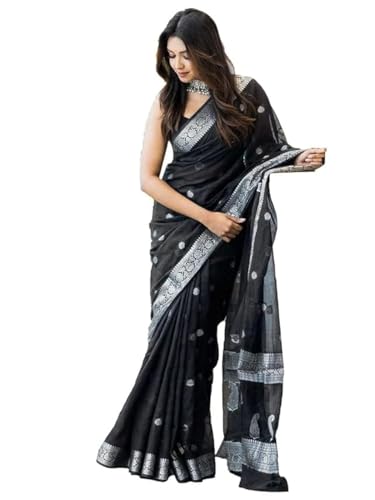 SIRIL Women's Banarasi Silk Saree Pure Silk Saree With Unstitched...