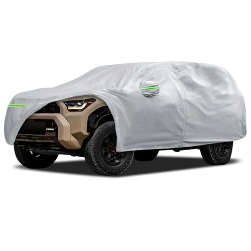 Image of Car Cover Custom Fit for Toyota 4runner 2002-2026, Migaven Waterproof Full Exterior Cover Sun Rain Protection with Door Zipper and Cotton Lining, Silver
