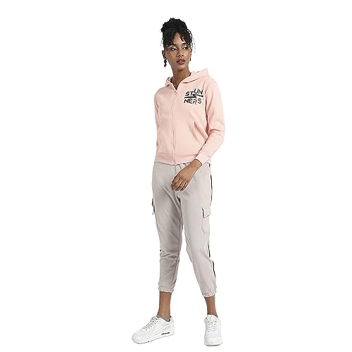 Image of Campus Sutra Women cotton Premium Zipper Hoodie-Grey