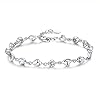 Aucuu Pulseras para Mujer, Pulsera Mujer de Ley 925 con Circonita Brillante, Pulseras Deslizantes de Cadena Ajustable, Joyería Nupcial para Bboda, Mujeres Niñas Día de la Madre Regalo de Joyería