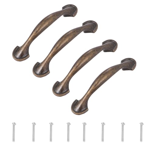 SEWOART 4 Tiradores Negros de Estilo Americano para Armarios Manijas de Puerta de Aleación de Zinc con Acabado Bronce Verde Incluye 2 Tornillos de 27 CM para Cocina y Dormitorio