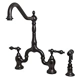 Kingston Brass KS7755ALBS English Country Bridge Kitchen Faucet, Oil-Rubbed Bronze, 8 x 8.25 x 14.5