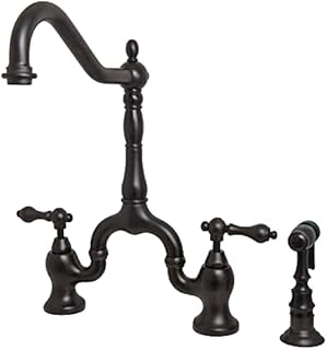 Kingston Brass KS7755ALBS English Country Bridge Kitchen Faucet, Oil-Rubbed Bronze