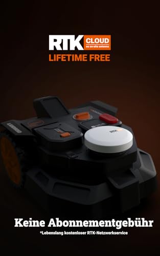 WORX Landroid Vision Cloud WR306E 2WD Mähroboter ohne Begrenzungskabel für 600 m² (KI-Hinderniserkennung, VSLAM+ RTK Cloud Navigation, Auto-Mapping, App-Steuerung, Cut-to-Zero)