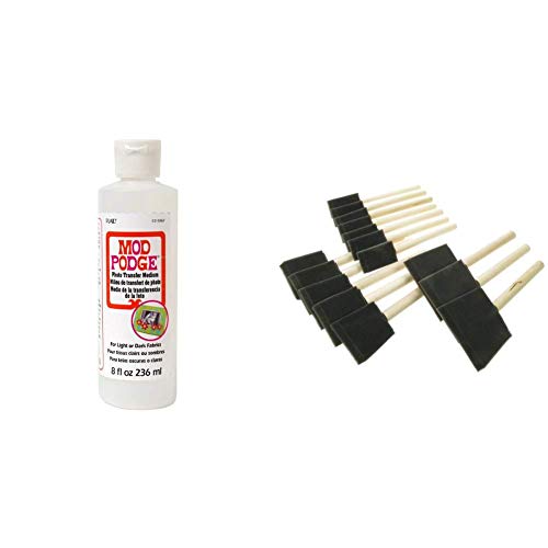 Mod Podge 8 oz Photo Transfer Medium, & Royal Brush Value Foam Brush 15 Pack