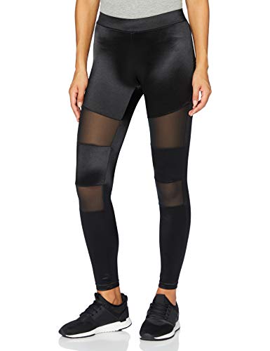 Urban Classics Damer Shiny Tech mesh-leggings, svart, S