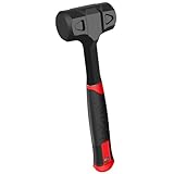 YIYITOOLS 3LB (48oz) Dead Blow Hammer, Heavy Duty One-Piece Forged Carbon Steel Construction, Steel Ball-Filled Head, Anti-Vibration Rubber Grip, Spark and Rebound Resistant, Ideal for DIY, Automotive