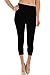 VIV Collection Solid Brushed Capris (Black, Plus)