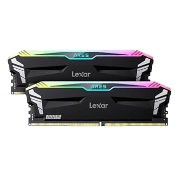 Lexar Memória de desktop ARES RGB DDR5 de 32 GB (2 x 16 GB) 7200MT/s CL34 1,4 V - compatível com Intel XMP 3.0 e AMD EXPO, preto (LD5U16G72C34LA-RGD)