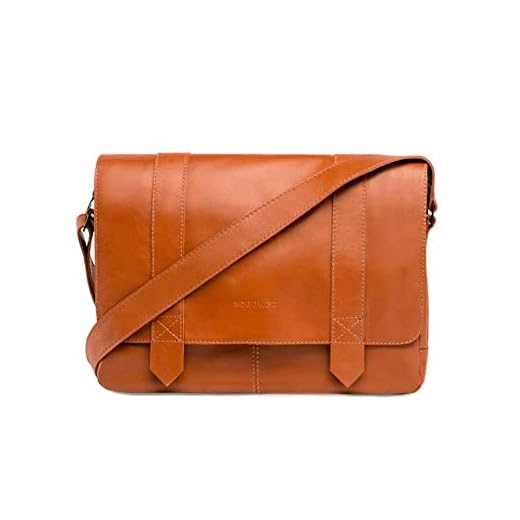 Pasta de couro legítimo Nordweg - Messenger Bag - Italiano Caramelo - para Notebook - Nw066b.ca