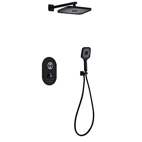 Grifo Mezclador baño, Mezclador Ducha Empotrado, Mezclador termostático Ducha baño, Cabezal Ducha Lluvia y Juego Manguera