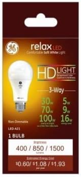 GE Lighting 46226 Relax HD 3-Way LED Light Bulb, Soft White, 5/9/16-Watts - Quantity 33