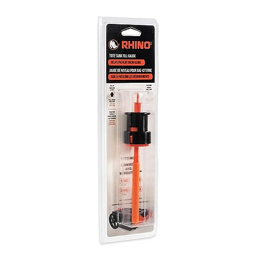 Image of Camco Rhino RV Tote Tank Gauge - Stops Overfilling & Spills | Compatible with Most Portable Tote Tank Brands - Allows The Tote Tank to Vent While Filling or Dumping - (39012)