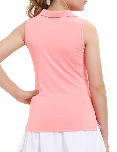 Image of FitsT4 Sports Girl's Sleeveless Polo Shirts UPF 50+ Lightweight Quick Dry Tank Tops for Golf Tennis Equestrian Workouts