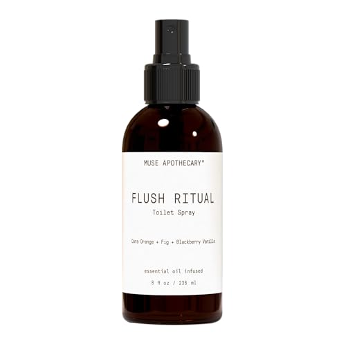 Muse Apothecary Flush Ritual - Aromatic &amp; Refreshing Toilet Spray, Use Before You Go, 8 oz, Infused with Natural Essential Oils - Cara Orange + Fig + Blackberry Vanilla