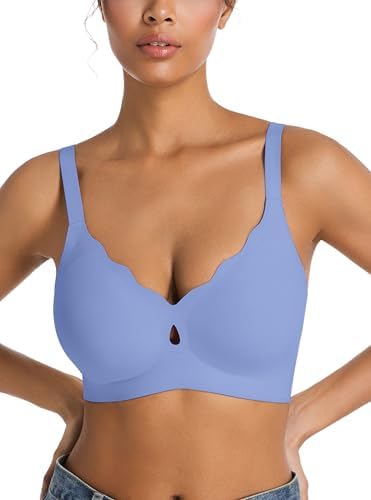 POSESHE Bras for Women No Underwire Wave Push Up Wireless Seamless Full Coverage Bralettes Lift Everyday Bra