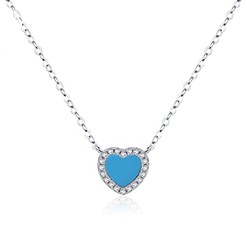 Collier chaîne turquoise pendentif cœurs bijoux cadeaux femmes