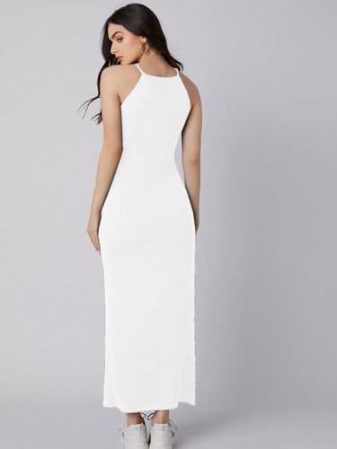 Image of Aahwan Pink Solid Halter Neck Solid Bodycon Midi Dress for Women's & Girl's