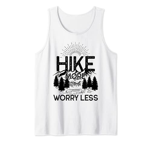 Camping Hike More Vintage Sunset Mountain Climbing Tank Top, White