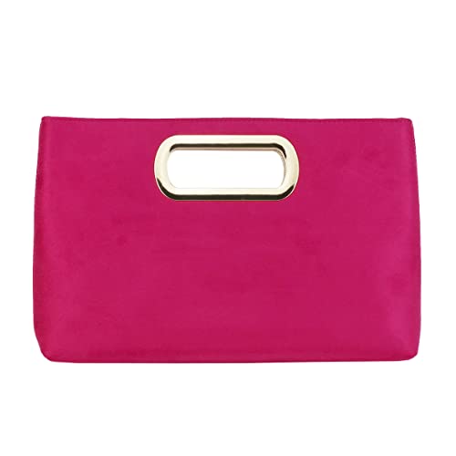Image of Top Handle Faux Suede Clutch