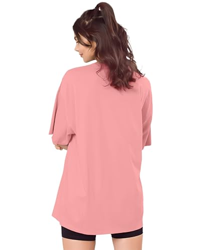 Image of SHODOX Women's Cotton Blend Oversized Drop Shoulder Solid T-Shirt(Pack of 1)