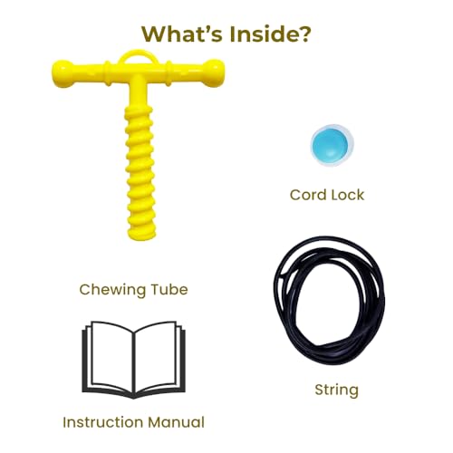 Image of B-Arm Chewy Tube- Spiral Design (Yellow) | Chewing Tube for ADHD, Autism & Sensory Disorder | Upgraded Design for Oral Stimulation | Teether Toy for Children & Adults (Weak Chewers)