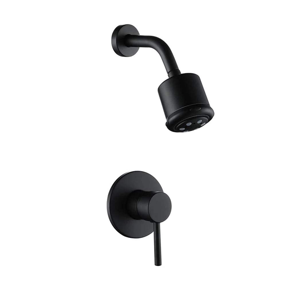 Mitigeur de douche 3 voies laiton noir eau chaude froide pour salle de bains
