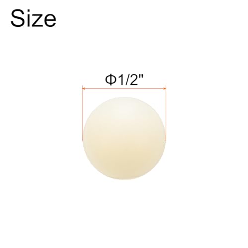 Image of uxcell 50pcs Nylon Bearing Balls 1 /2 inch 12.7mm Solid Plastic Balls, Precision Mini Nylon Balls