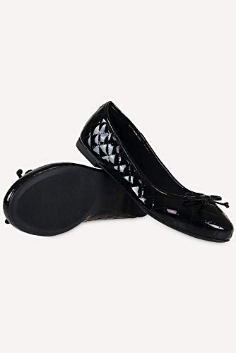 Sapatilha Chiquiteira Bico Fino Laço Verniz Ac Preto 35