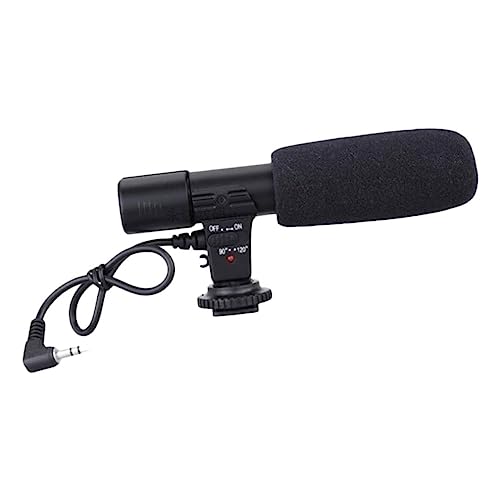 SECFOU Interview Microphone Set Recording Mic Wide Compatibility Wide Frequency Response Black ABS Material Microphone for Cameras for Phone Camcorder Video Recording and Live Streaming
