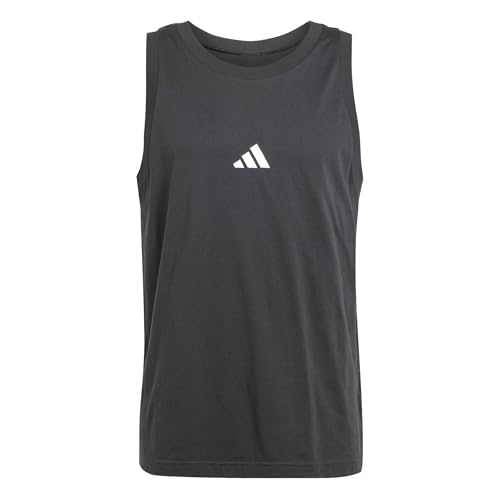 adidas Herren Essentials Small Logo Single Jersey Tank Top, Black/White, XL