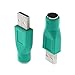 DGZZI USB to PS2 Adapter 2PCS Green PS/2 Female to USB Male Converter Adapter for Mouse and Keyboard, Green