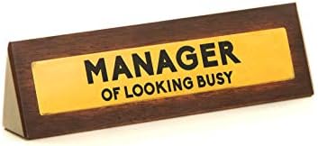 Boxer Gifts Funny Office Desk Plaque Sign - Manager Of Looking Busy - Gag Gif...