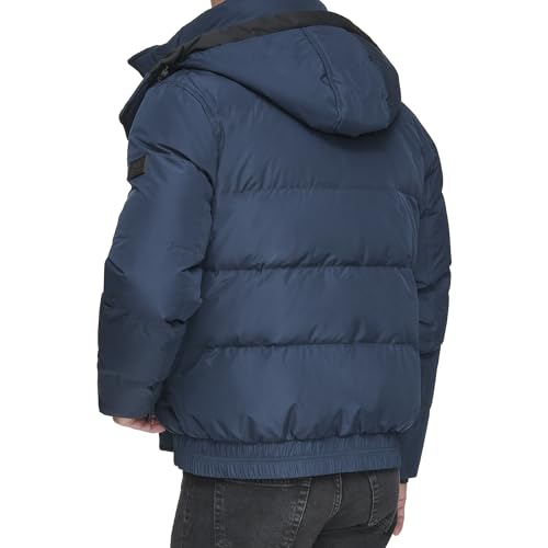 Andrew Marc Men's Short Quilted Inner Bib Attached Down Fill Phoenix Down Bomber Hybrid3