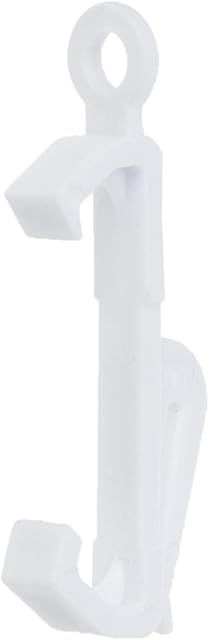 Merriway BH03633 (30 Pcs) White Plastic Curtain Track Rail Gliders Hooks to Fit Harrison Drape Elegance Track - Pack of 30 Pieces