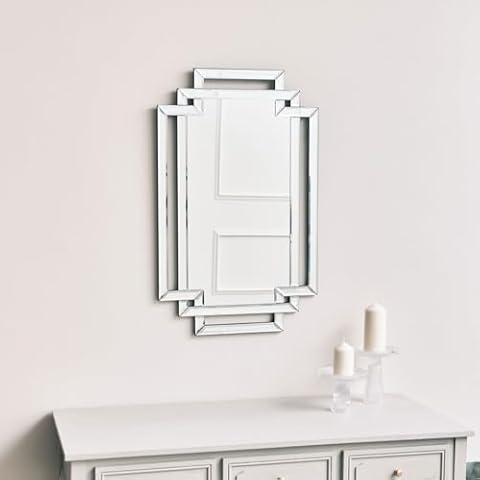 Melody Maison Art Deco Rectangle Wall Mirror Cover