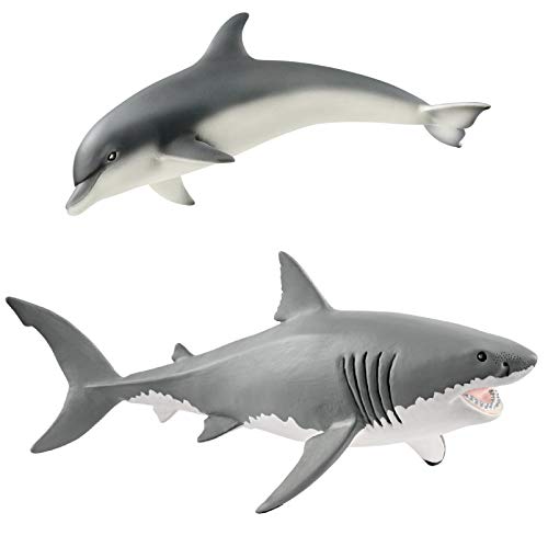 Preisvergleich Produktbild Wildlife Schleich 14808 Delfin + 14809 Weißer Hai