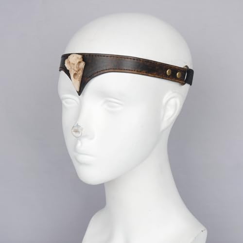 L'VOW Viking Pirate Leather Headband Medieval Leather Headpiece, Raven-2 by L'VOW - Used condition - Image 6