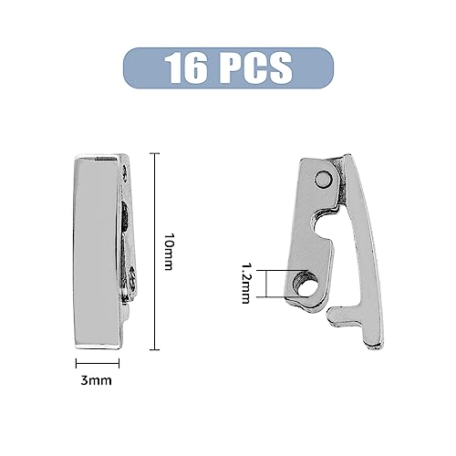 Superfindings FIND-FH0005-67-US22 16Pcs Bracelet Clasps Alloy Necklace Clasps 316 Surgical Stainless Steel Jewelry Fold Over Clasps thumb #1