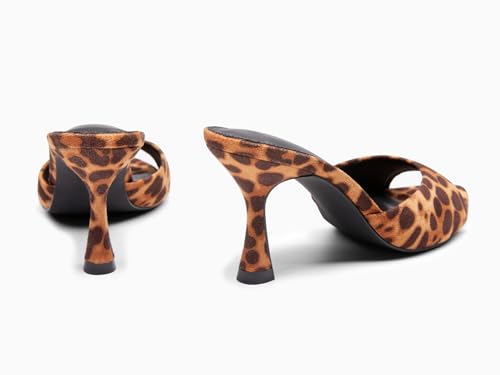 Image of Coutgo Womens Heeled Mules Pointed Peep Toe High Heels Slip On Backless Mule Sandals Dress Shoes