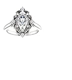 Sunargi Vintage 3 Ct Marquise Cut White Sapphire Art Deco Wedding Ring for women 925 Sterling Silver