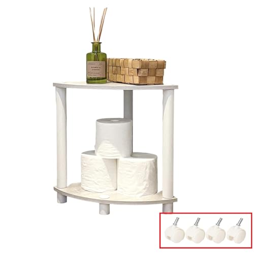 MNK コーナーラック 2段(キャスターあり, アッシュホワイト+白(CN2 BW))