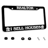 Personalized License Plate Frame Stainless Steel Realtor I Sell Houses License Plate Cover Accessory
