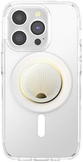 PopSockets PopGrip for MagSafe, Magnetic Phone Grip & Stand, Swappable Top, Secure Grip for iPhone MagSafe Cases, Kickstand for Hands-Free Viewing, Wireless Charging Compatible - Enamel Radiant White