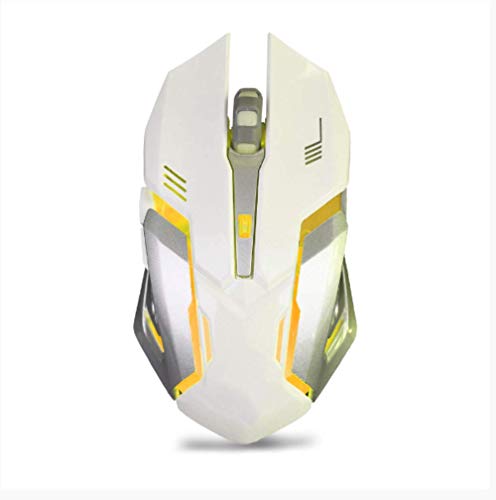 Ratón inalámbrico X9 blanco con iluminación silenciosa y carga USB
