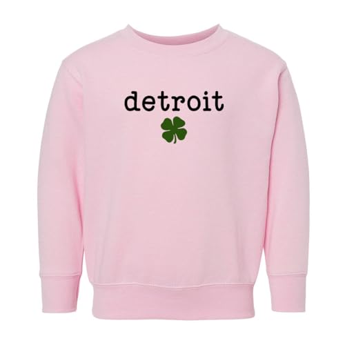 Detroit Shamrock Kids Sweatshirt Toddler 4T Pink